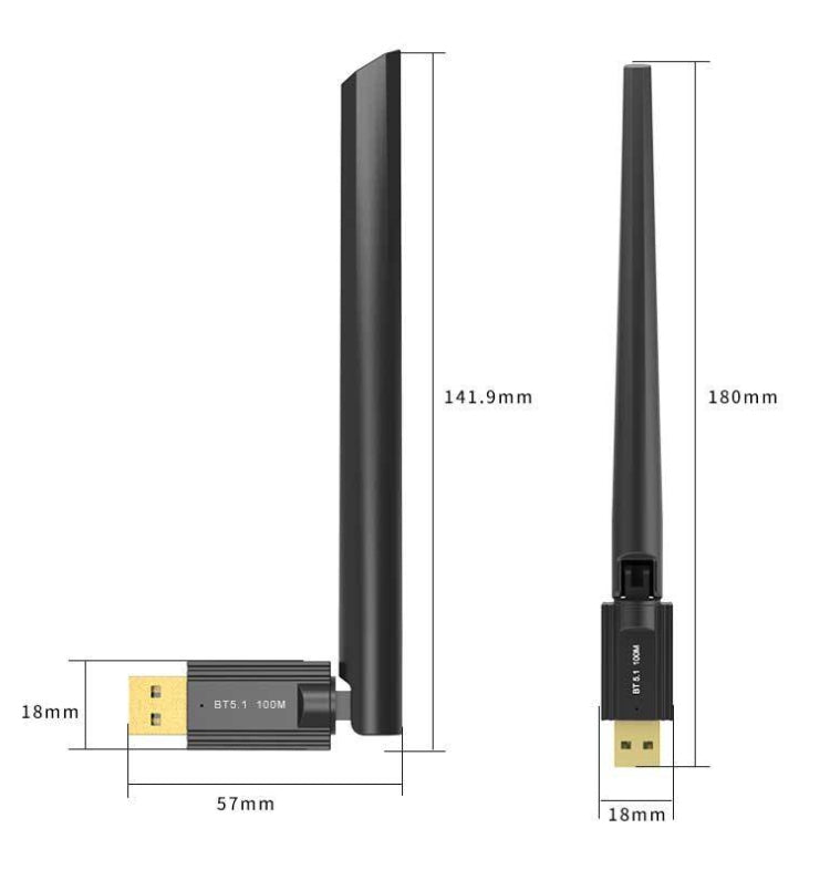 USB Bluetooth 5.1 Computer Adapter 100 Meters Receiving Transmitter, 09V USB Bluetooth 5.1 Computer Adapter 100 Meters Receiving Transmitter, 09V